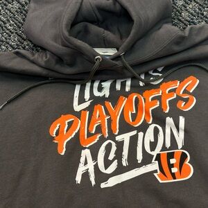 Fanatics Black Cincinnati Bengals Hoodie with Orange and White Playoffs Graphic